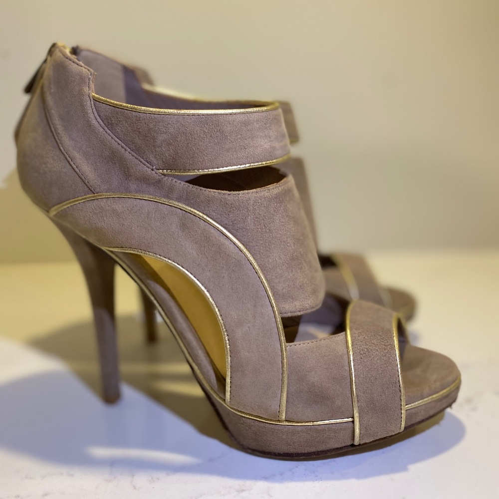 Vintage Christian Dior Grey Suede Heels - Picture 2 of 5